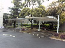 <b>hy590海洋之神检测中心停车场膜结构雨棚项目安装完成</b>